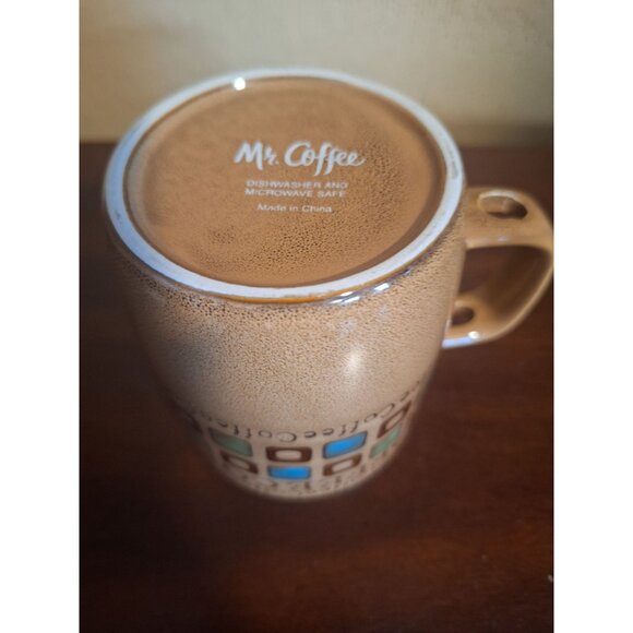 4 Piece Set Mr Coffee Café Americano Stoneware Mug & Spoon Set - Picture 7 of 9